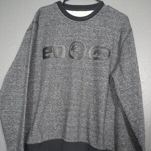 Ecko Unltd Mens Grey And Black Crew Neck Winter Fleece Sweatshirt Size Large